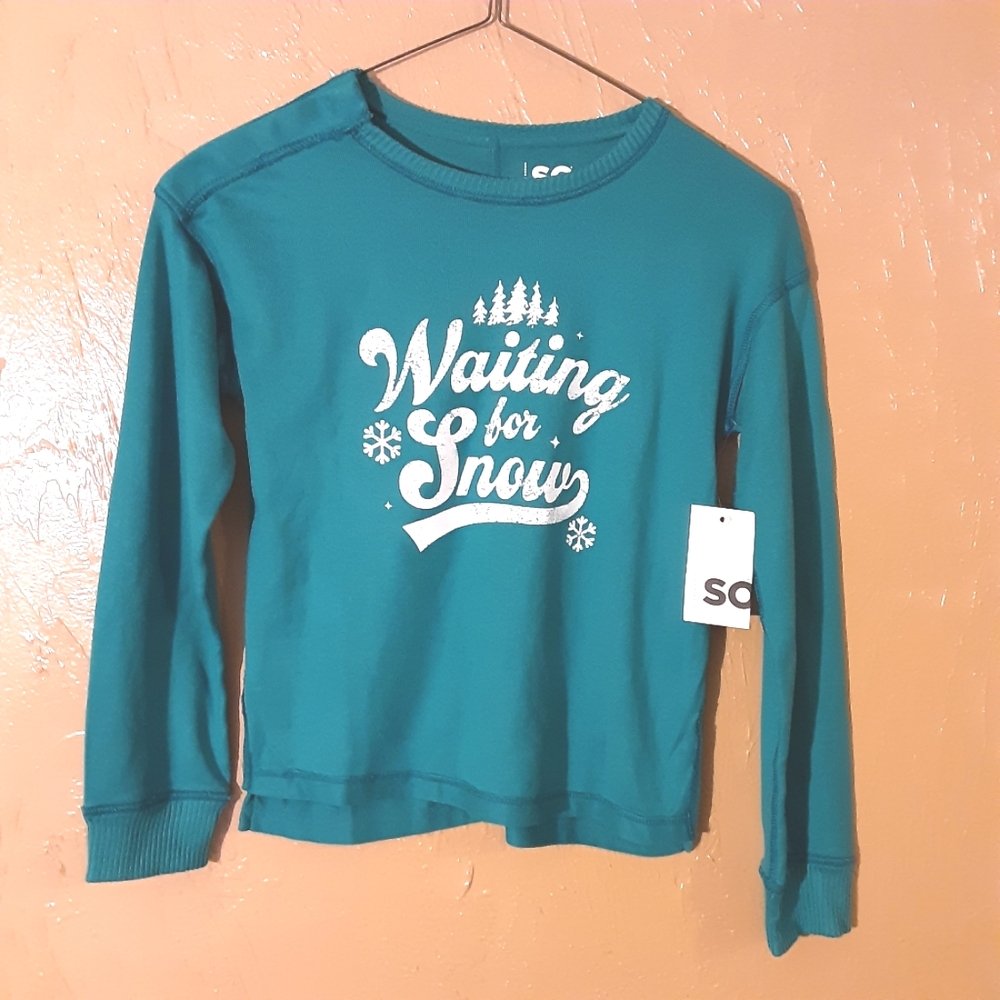 Teal 'Waiting for Snow' Long Sleeve Shirt